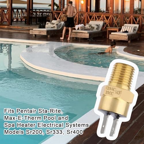Automatic Gas Shutoff Switch for Pentair, 42002-0025S High Limit Switch Brass Pool Heater Switch Accessories for Pool & Spa Electrical Heater