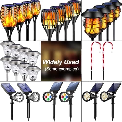 Metal Stakes Solar Lights Replacement Spike - Outdoor Ground Stake for Garden Lights Landscape Yard Pathway Patio Lamps Pole (Metal-8 Pack)