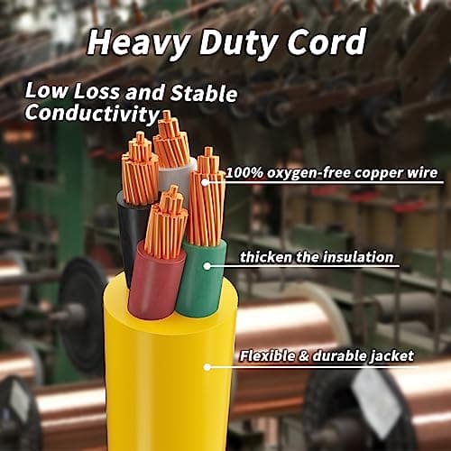 50FT 30 Amp Generator Extension Cord 4 Prong, NEMA L14-30P/L14-30R 10 Gauge STW 125/250V Twist Lock Generator Cord Heavy Duty, Yellow ETL Listed