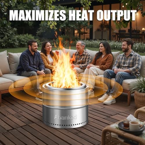 Smokeless Fire Pit - 19.5" Outdoor Fire Pit Removable Ash Pan,Smokeless Firepit for Camping, Picnic,Backyard Patio, Bonfires, and Outdoor with Carry Bag for Easy Use
