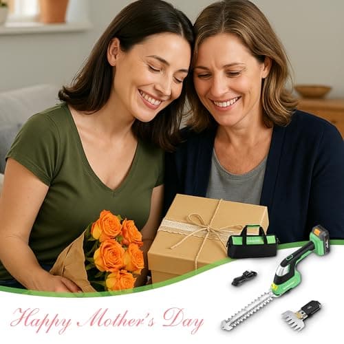 WORKPROX 20V Cordless Grass Shear & Shrubbery Trimmer - 2-in-1 Handheld Electric Grass Trimmer Hedge Shears/Grass Cutter, Rechargeable Lithium-Ion Battery and Type-C Cable Included