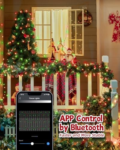 Minetom 66Ft 200 LED Smart RGB String Lights, App Controlled, Dimmable Timer, Waterproof, Indoor/Outdoor, Multicolor, LED, Christmas Tree Lights