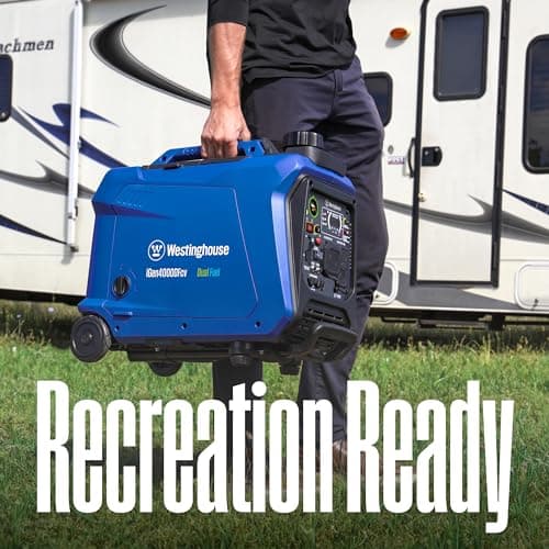 Westinghouse 4000 Peak Watt Super Quiet Dual Fuel Portable Inverter Generator, Wheel & Handle Kit, Gas & Propane Powered, RV Ready, CO Sensor, Parallel Capable