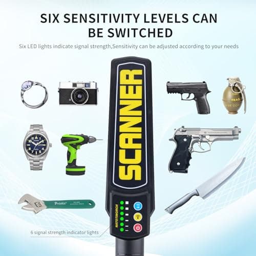 Handheld Metal Detector Wand Rechargeable, Security Wand, for Safety Inspection, Scanning All Metal Products (with Built-in Battery)