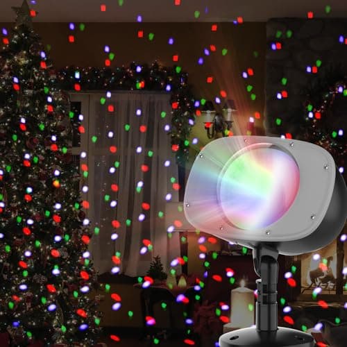Christmas Snowfall Projector Lights Outdoor, Dynamic Snow Falling Lighting Effects Holiday Projector Lights for Xmas Moving Points Landscape Lights for House, Garden Yard Club Pub Decorations
