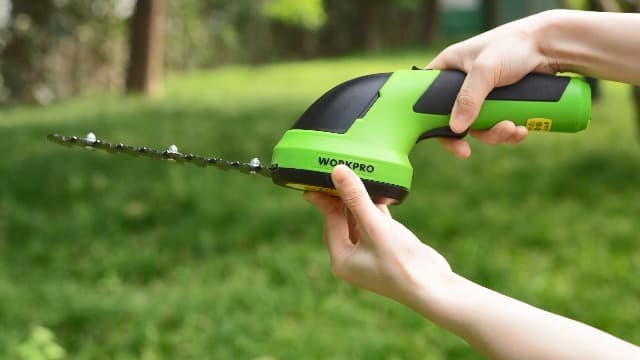 WORKPRO Cordless Grass Shear & Shrubbery Trimmer - 2 in 1 Handheld 7.2V Electric Grass Trimmer Hedge Shears/Grass Cutter Rechargeable Lithium-Ion Battery and Type-C Cable Included