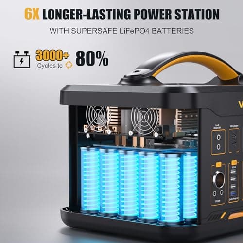 VTOMAN Jump 1500X Portable Power Station 1500W (3000W Peak), 828Wh LiFePO4 (LFP) Battery Powered Generator with Expandable Capacity, 3x Pure Sine Wave 1500W AC Outlets, 2xPD 100W, 3x Regulated 12V DC
