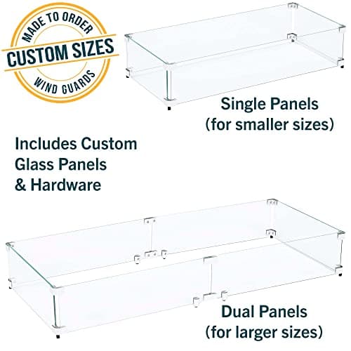 Custom Sized Wind Guard for Gas Fire Pits - Celestial Fire Glass