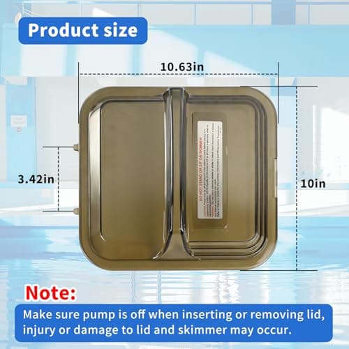 XJJ 1107-1356 Skimmer Lid Clear Tinted Black, Fit for 2094 & 2095 Doughboy Deluxe Skimmers, Replaces Skim-line Vacuum Skim Filter lid 1121-1349 11211349