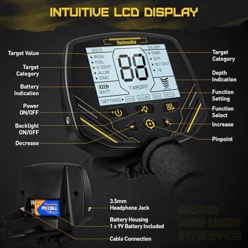 14" Metal Detector for Adults Professional, Double-D Metal Detectors with Higher Sensitivity, Waterproof Metal Detector with IP68 Search Coil, DISC & Pinpointer Metal Detector Modes