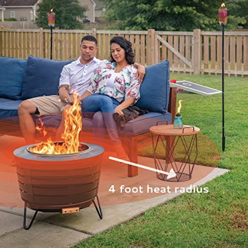 25-Inch Smokeless Patio Fire Pit, Wood Burning with Removable Ash Pan & Weather-Resistant Cover, Modern Black Design – Ideal Outdoor Smokeless Fire Pit for Backyard & Patio