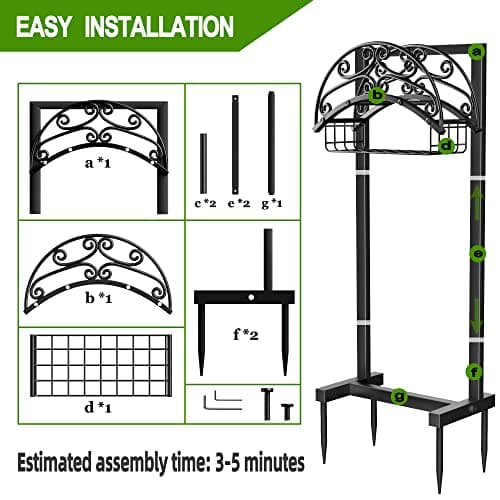 Garden Hose Holder - Upgraded Water Hose Holder Holds 151-feet Hose, Heavy Duty Metal Hose Stand Sturdy Freestanding Hose Hanger, Detachable Garden Hose Storage Rack for Outside Yard Lawn
