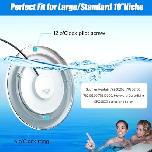 60ft Led Smart Pool Lights for Inground Pool with 3 Control Way (App/Remote/Controller), 54W 10 Inch Color Changing Underwater Swimming PoolLight for 10" Large Wet Niches