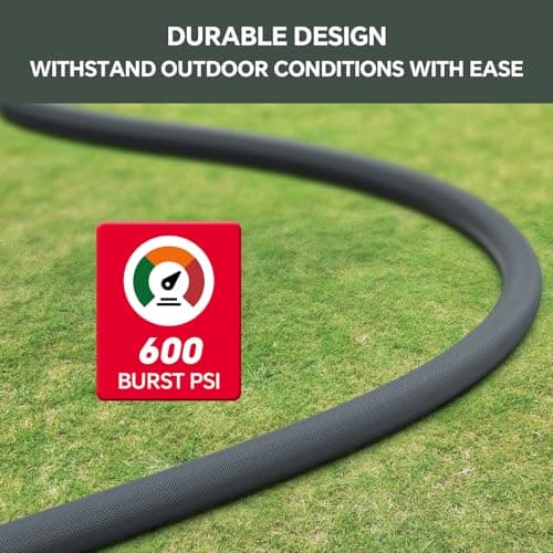 50ft Non-Expanding Garden Hose – Ultra-Light, Kink-Free, High-Pressure, Abrasion-Resistant, Durable, All-Weather, Eco-Friendly, Black&Gray