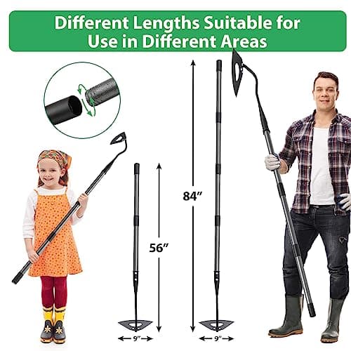 Hoe Garden Tool,Hollow Gardening Hoe with Sturdy Blade for Digging,Weeding,Hoeing,Cutting and Loosing Soil,Heavy Duty Garden Hoe with 56” Adjustable Long Handle…