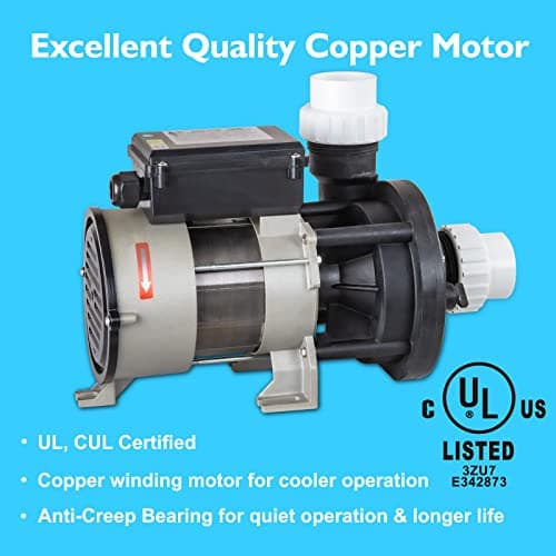 Hot Tub Bath Pump; LX Pump Motor, 110V, 9Amps, 1.5" Port, 116GPM Flow Rate (Model: WBC150)