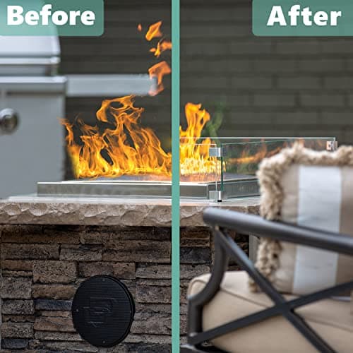 Fire Pit Wind Guard, 17.5 Square Fire Pit Glass Wind Guard Made of Clear Tempered Glass, Set with Assembly Instructions, Screwdriver, Easy to Install
