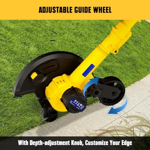 Cordless Edger Lawn Tool Compatible with Dewalt 20V Max Battery, Electric Battery-Powered Edger/Trencher (Tool ONLY) 9’’Blade, 3 Position Adjustable Depth for Landscaping, Driveways, Borders