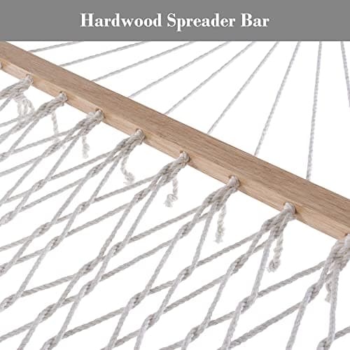 SUNCREAT 15 FT Hammocks for Outside, Two Person Hammock for Patio, Garden, Porch, Outdoor, Light Gray