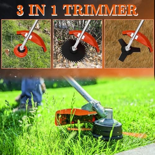 36cc 2-Stroke Weed Eater Gas Powered,3 in 1 Gas Brush Cutter,Gas String Trimmer and Gas Weed Wacker Trimmer for Weeds and Grass