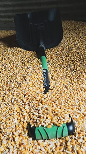 Hooyman Scoop Shovel with Lightweight Aluminum Head Construction, Ergonomic No-Slip H-Grip, D Handle, and Fiberglass Core for Moving Feed, Gardening, Land Management, Yardwork, Farming, and Outdoors