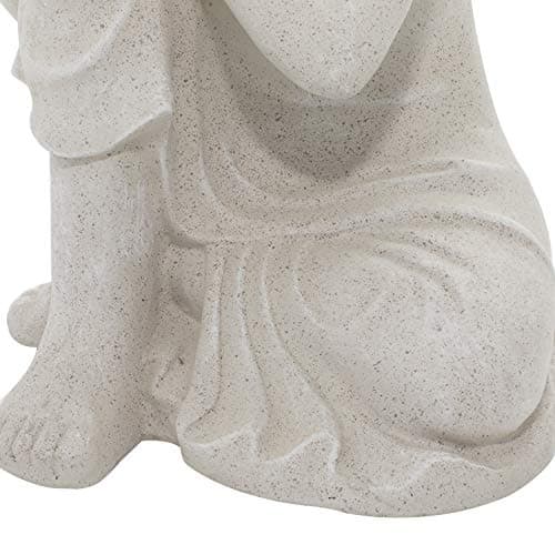 Deco 79 Magnesium Oxide Buddha Decorative Garden Sculpture Indoor Outdoor Meditating Garden Statue, Outdoor Sculpture 13" x 13" x 20", Gray
