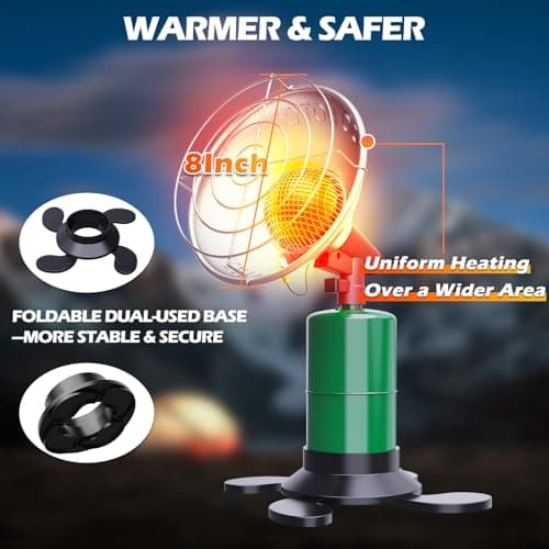 Propane Heater - 6200 BTU Portable Tent Heater, Camping Gas Heater and Stove