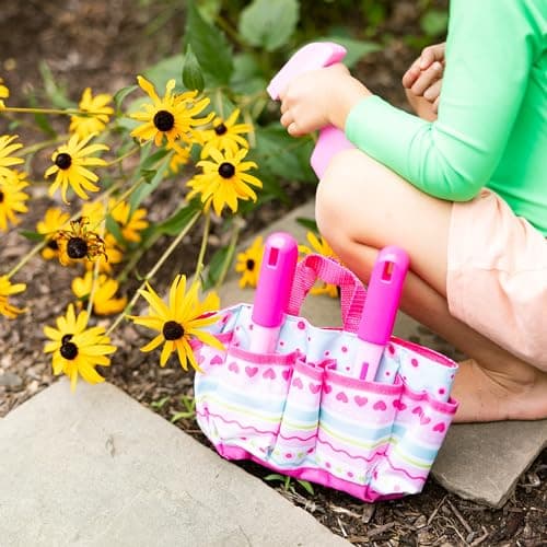 Melissa & Doug Sunny Patch Pretty Petals Gardening Tote Set,for 3+ years, With Tools