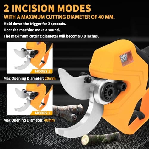 Electric Pruning Shears, 1.6" Upgraded Power Pruners Cordless with 2x2.0Ah Battery, LCD Screen Brushless Professional Gardening Tree Branch Cutter Scissors with 3 Pairs SK5 Blade & Whetstone