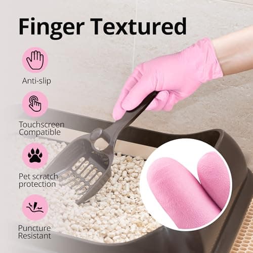 Pink Nitrile Gloves, 3-mil, Industrial Gloves Disposable Latex Free, for Cleaning & Esthetician, Rubber Powder-Free, 100-ct Box (Medium) Medium (Pack of 100)