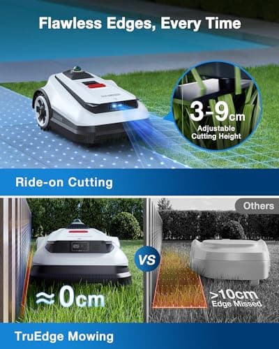 ECOVACS Goat A3000 LiDAR Robot Lawn Mower, Dual-LiDAR Navigation,Suitable for 3/4 Acre, 13” Cutting Width, 45min Fast Charging, Precise Edge Mowing, Smart Lawn Mower for Large Garden