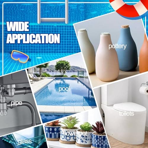 Pool Putty - 10oz 2 Part Epoxy Pool Repair Kit Pool Leak Sealer for Fixing Leaks, Cracks - Underwater or Above Fast Repair Epoxy Putty for Tile, Fiberglass, Concrete, Cement and Other Surfaces