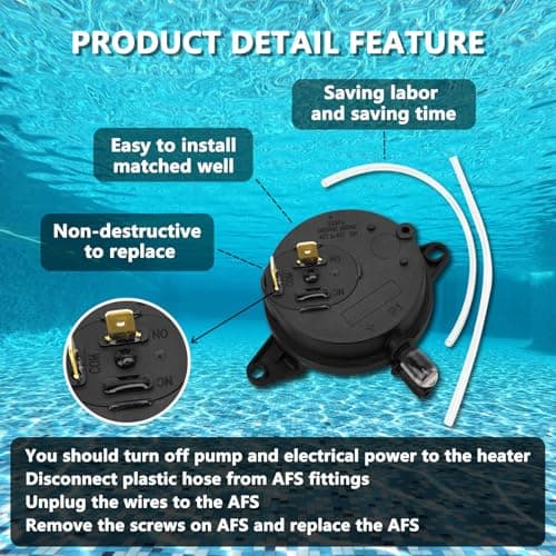 RAMATA 42001-0061s Air Flow Switch Pressure Switch Electrical System AFS Replacement for Pentair Mastertemp and Sta Rite Max E Therm Pool Spa Heater, Also Replaced Old OE # 42001-0059s