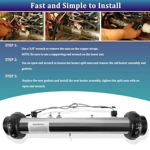 Bonbo 58117 M7 Heater Assembly w/Sensors Fits for Balboa VS, EL, TS, GS, BP Control Systems Hot Tub Spa Heater Element Works on 4.0kW 240V / 1.0kW 110V-120V