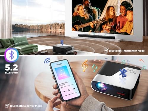 [Netflix Officially/AI Auto Focus] Smart Projector with WiFi and Bluetooth,Dolby Audio,DBPOWER Native 1080p Projector with Apps Built-in Netflix/Hulu/Disney+/Peacock, 600ANSI Movie Projector