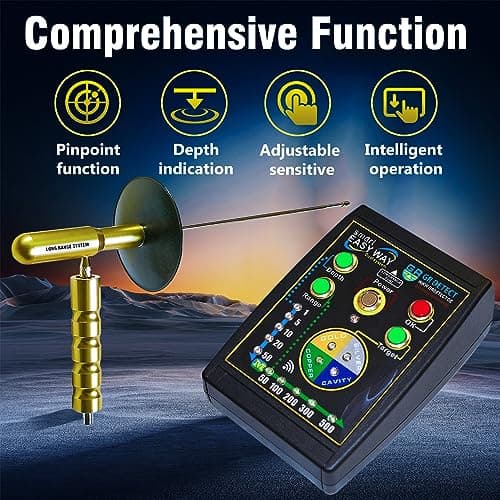 Adults Professional Underground Metal Gold Detector Intelligent Operation Silver Copper Finder High Precision Rapid Positioning Jewelry Ore Detector Gold Mine Hunter Treasure Scanner