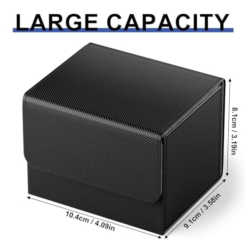 Card Deck Boxs Fit for MTG Deck Box with Black Card Dividers, 4 Pack Horizontal Leather Deck Cards Box for TCG Magic Commander Trading Card Decks Storage Box