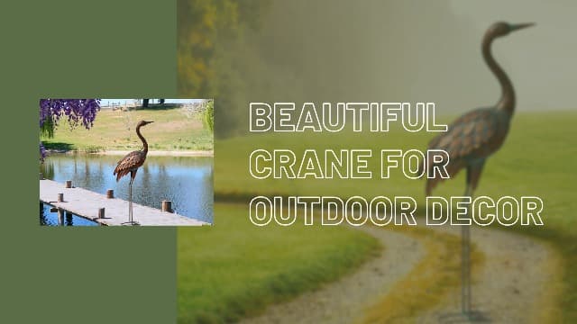 chisheen Outdoor Garden Crane Statues and Sculptures Metal Yard Art Statue for Garden Decoration Large Size