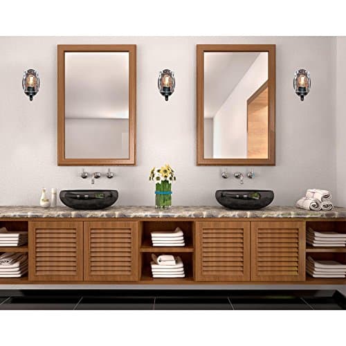 Westinghouse 6331600 Barnwell One-Light Indoor Wall Fixture, Textured Iron and Barnwood Finish with Clear Hammered Glass, 1