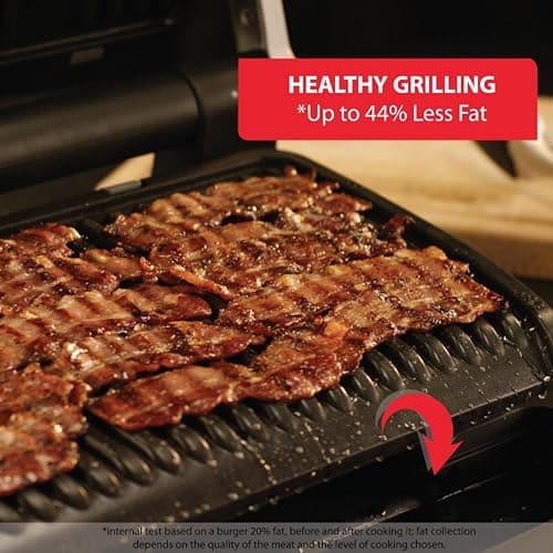 T-Fal OptiGrill Stainless Steel XL Electric Grill 6 Servings 9 Intelligent Automatic Cooking Modes 1800 Watts Nonstick Removable Plates, Dishwasher Safe, Indoor, Frozen Food