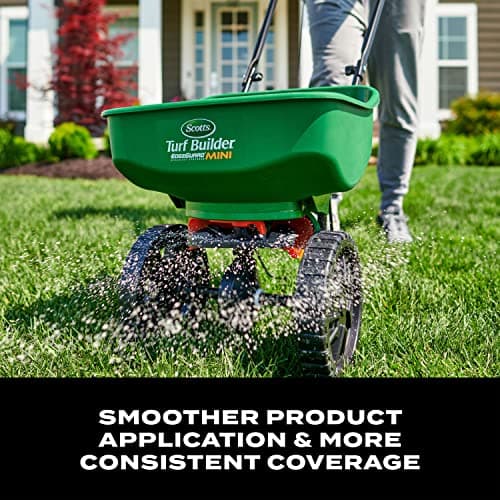 Scotts Turf Builder EdgeGuard Mini Broadcast Spreader for Seed,Fertilizer,Salt,Ice Melt, Holds up to 5,000 sq.ft. Product