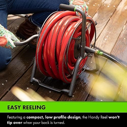 Yard Butler Handy Reel Silver Vein - Compact & Easy-to-Use Garden Hose Reel - Portable Design with Mounting Option - Make Watering Your Plants, Flowers & Lawn Easy