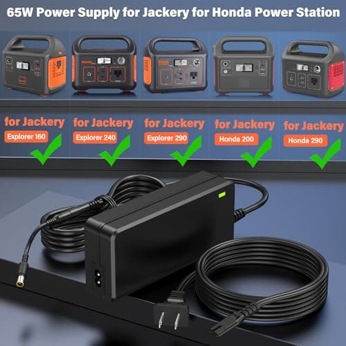 65W for Jackery 160 240 290 Charger Power Cord for Jackery Explorer 160 240 290 E290 E240 E160 & for Honda 290 200 Portable Power Station Solar Generator Power Adapter Supply Battery Charging Plug