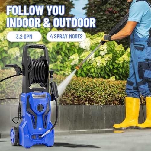 Electric Pressure Washer - 5000PSImax 3.2GPM ZHUOLIN Power Washer for Cars Washing with 25FT Pressure Hose, Blue