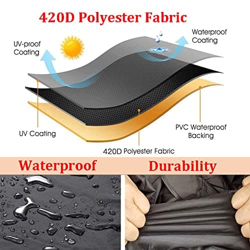 Patio Heater Cover, Outdoor Standing Square Heater Covers with Zipper Waterproof Windproof Thicker Oxford (Black, 87" H x 21" W x 24" D Inch)