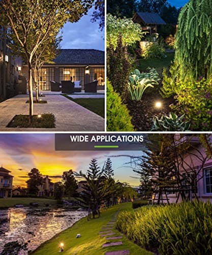 LOHAS Landscape Spot Lights Outdoor, 5W Dusk to Dawn Outdoor Lighting, LED Spotlights for Yard, 120V 450LM Outside Lights for House, 9.84-ft Cord, IP66 Waterproof 3000K, UL Listed 2 Pack