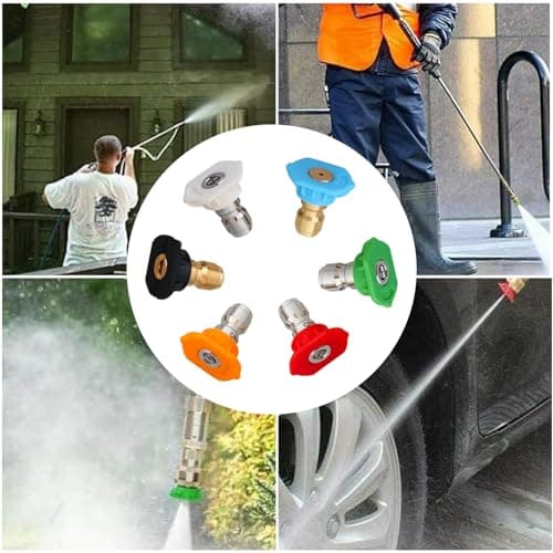 Upgrade Pressure Washer Extension Wand,Balabulala Power Washer Lance with 7 Spray Nozzle Tips, Gutter Cleaner Attachment Curved Rod,1/4" Quick Connect,Anti-Leaked Ring Replacement