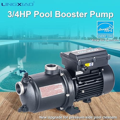 Pool Booster Pump 3/4 HP for Pressure Pool Cleaners PB460 180-480, EC-LA01N, OEM Booster Pump 3/4 HP, 115V or 230V, 60PSI, Energy Star Specification - Black
