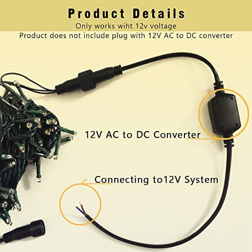 12V Outdoor String Lights（Warm White）- Low Voltage Outdoor String Lights -Works with Low Voltage Landscape Lighting Systems -for Holiday Decorations, Christmas Tree Lights Holiday Party Wedding