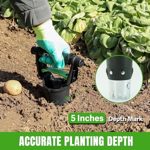 joyhalo Garden Bulb Planter Tool, 5 inch Depth Bulb Planting Tool, Gardening Garden Tools, Automatic Soil Release Bulb Planters for Plants Seeds & Bulbs Tulip Daffodils Dahlias Lilies Onions